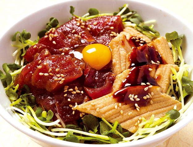 づけ鮪と穴子丼（お椀またはうどん）